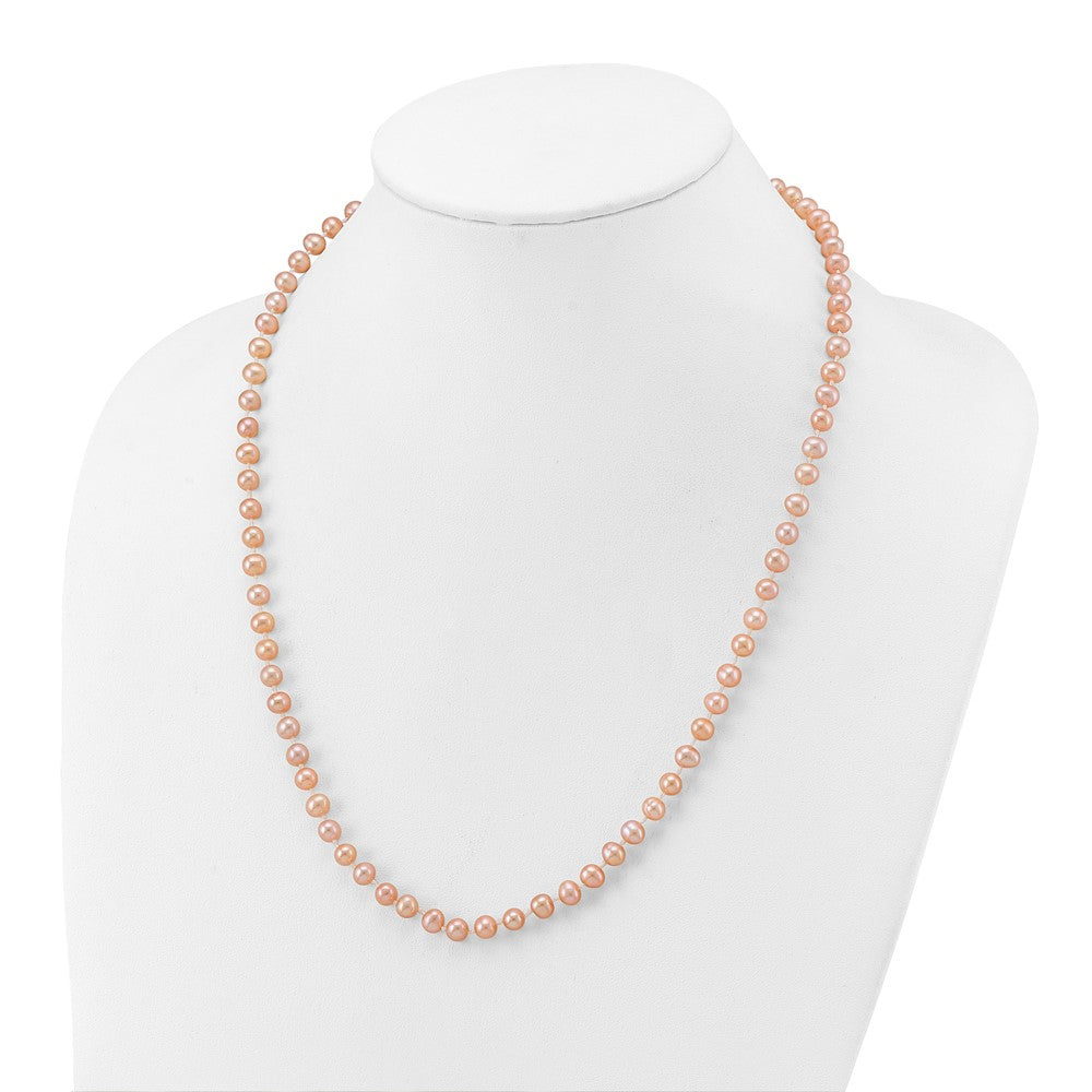 14k Pink Near Round Freshwater Cultured Pearl Necklaces