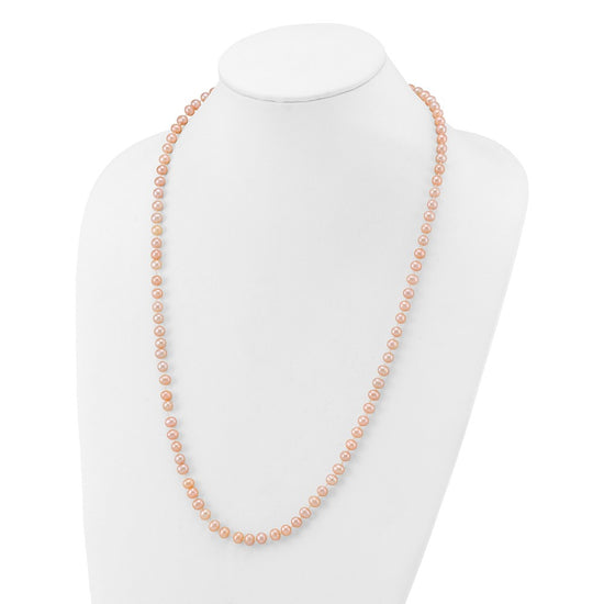 14k Pink Near Round Freshwater Cultured Pearl Necklaces