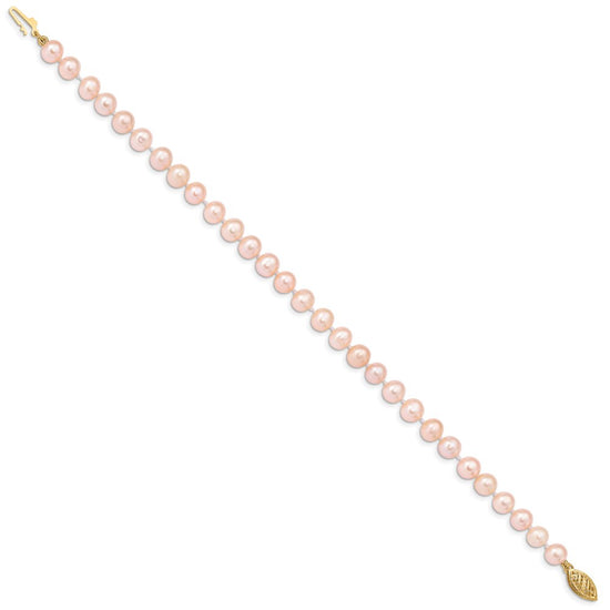 14k Colored Near Round Freshwater Cultured Pearl Bracelets