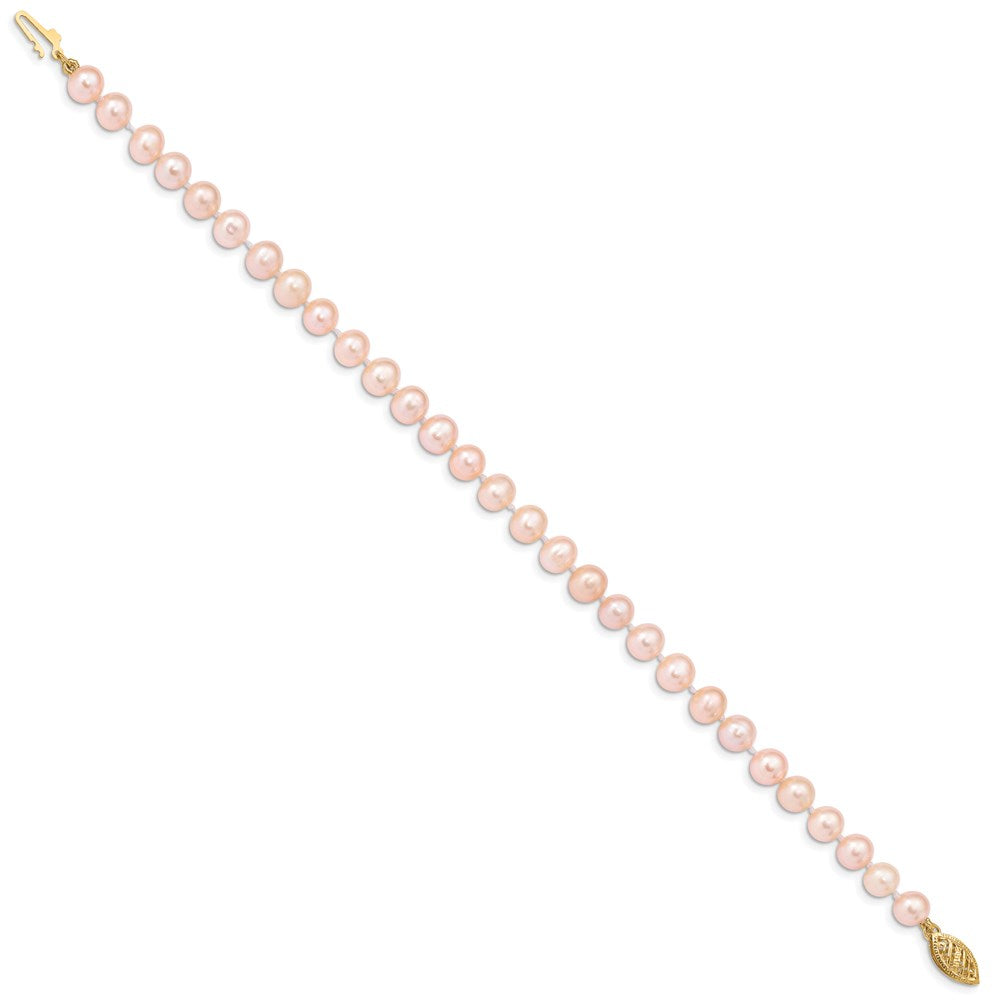 14k Colored Near Round Freshwater Cultured Pearl Bracelets