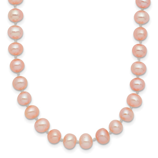 14k Pink Near Round Freshwater Cultured Pearl Necklaces