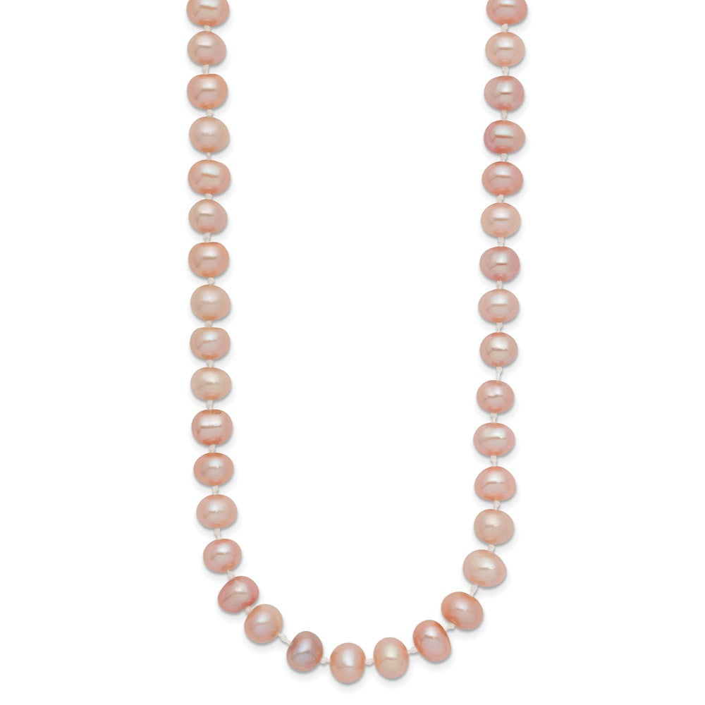 14k Pink Near Round Freshwater Cultured Pearl Necklaces