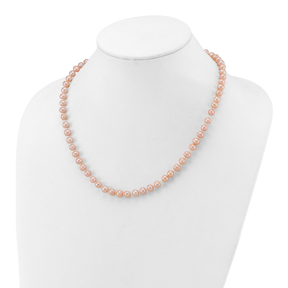 14k Pink Near Round Freshwater Cultured Pearl Necklaces