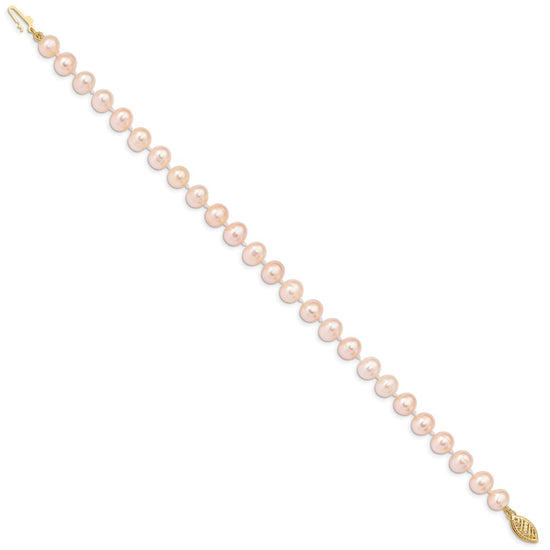 14k Colored Near Round Freshwater Cultured Pearl Bracelets
