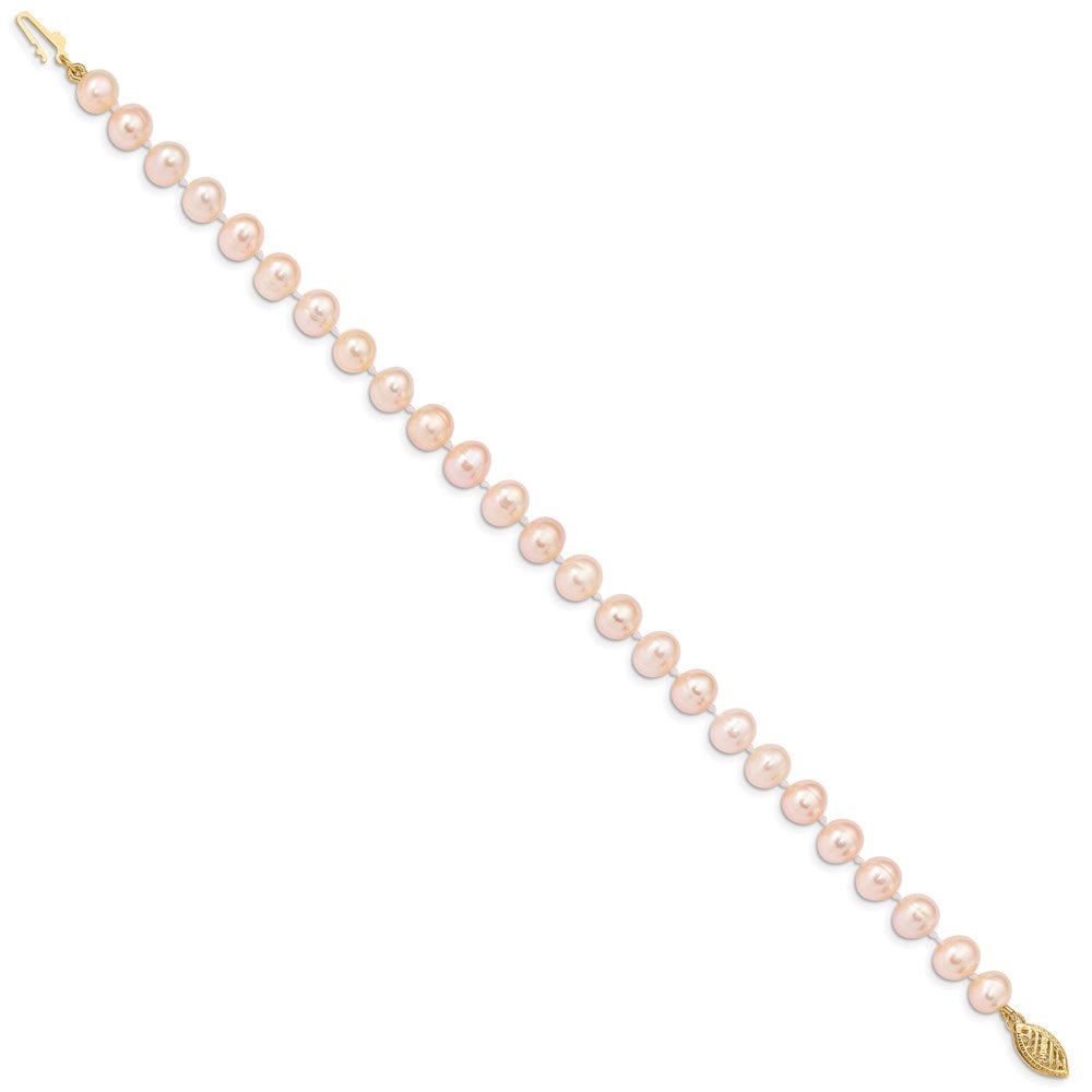 14k Colored Near Round Freshwater Cultured Pearl Bracelets