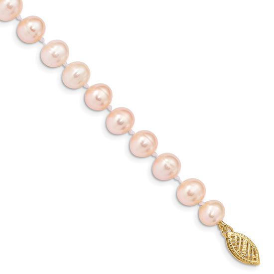 14k Colored Near Round Freshwater Cultured Pearl Bracelets