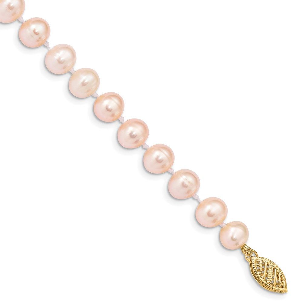 14k Colored Near Round Freshwater Cultured Pearl Bracelets