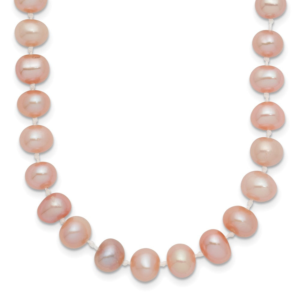 14k Pink Near Round Freshwater Cultured Pearl Necklaces