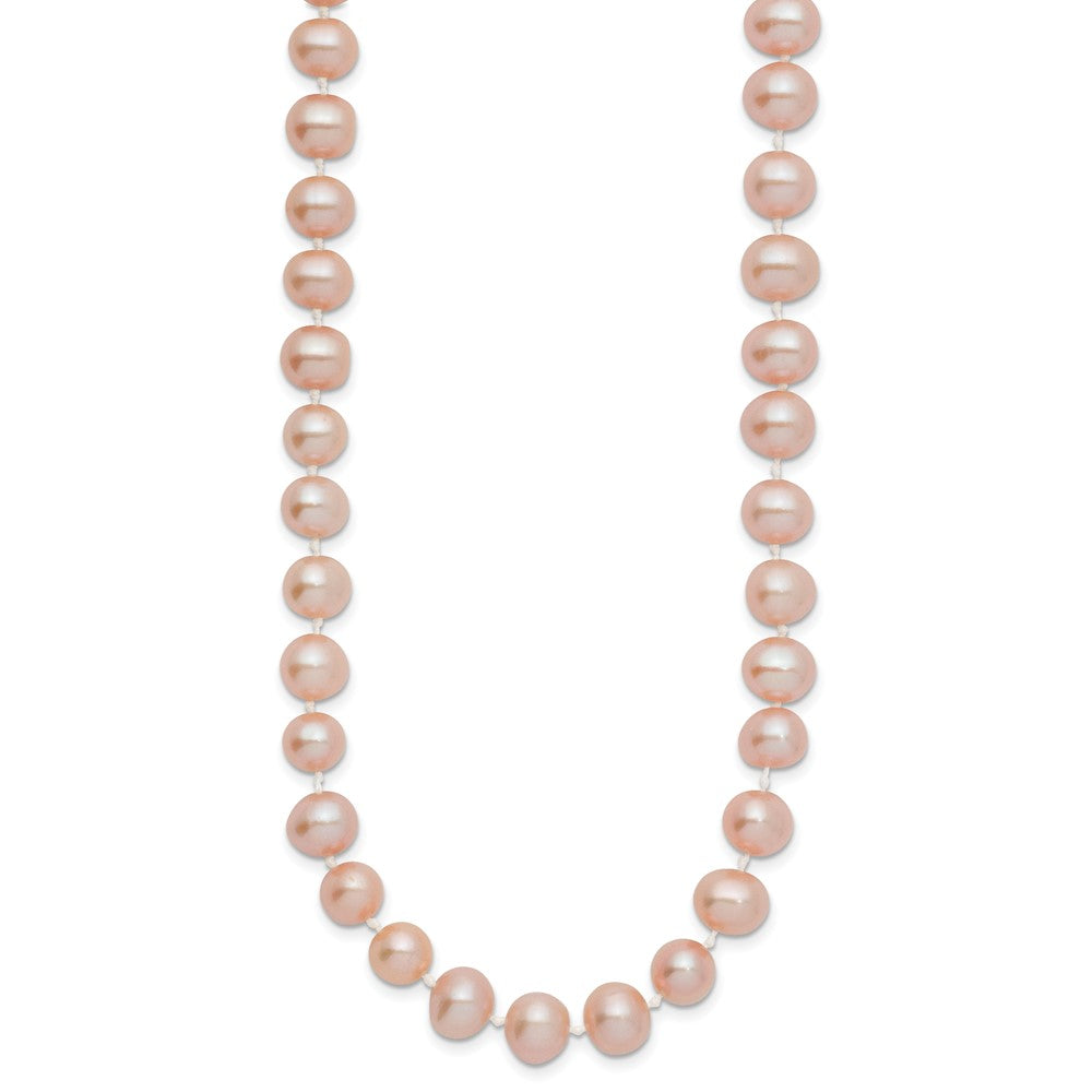 14k Pink Near Round Freshwater Cultured Pearl Necklaces