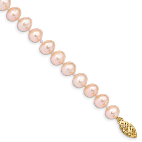 14k Colored Near Round Freshwater Cultured Pearl Bracelets