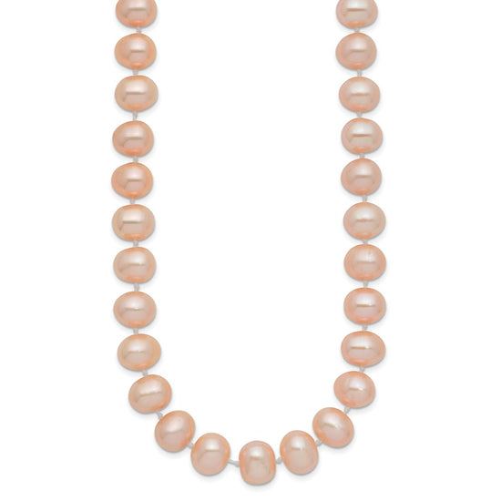 14k Pink Near Round Freshwater Cultured Pearl Necklaces