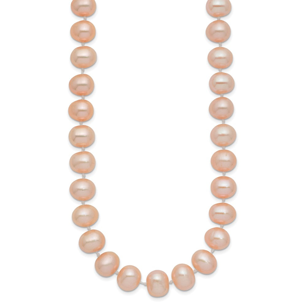 14k Pink Near Round Freshwater Cultured Pearl Necklaces