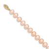 14k Pink Near Round Freshwater Cultured Pearl Necklaces