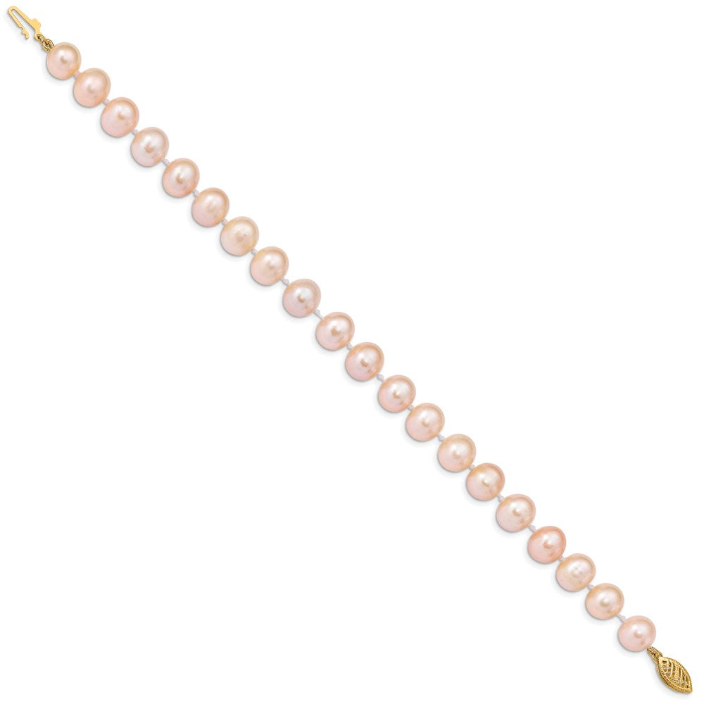 14k Colored Near Round Freshwater Cultured Pearl Bracelets