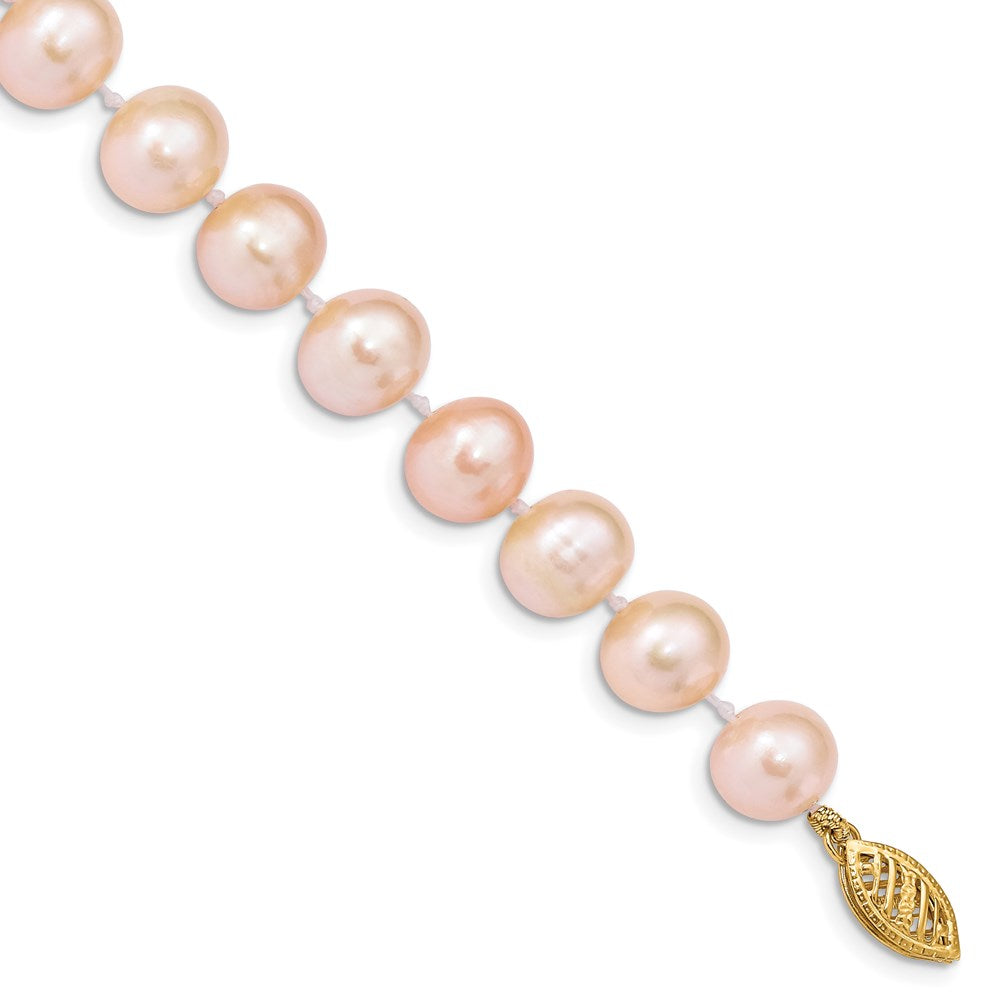 14k Colored Near Round Freshwater Cultured Pearl Bracelets