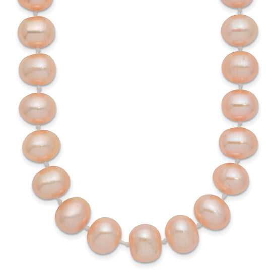 14k Pink Near Round Freshwater Cultured Pearl Necklaces