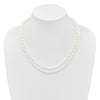 14k 5-6mm White Near Round Freshwater Cultured Pearl Double Strand 18 inch Necklace