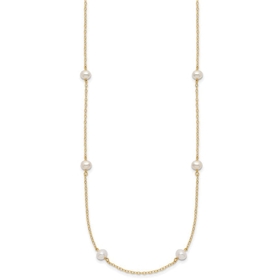 Gold Near Round Pearl Necklace