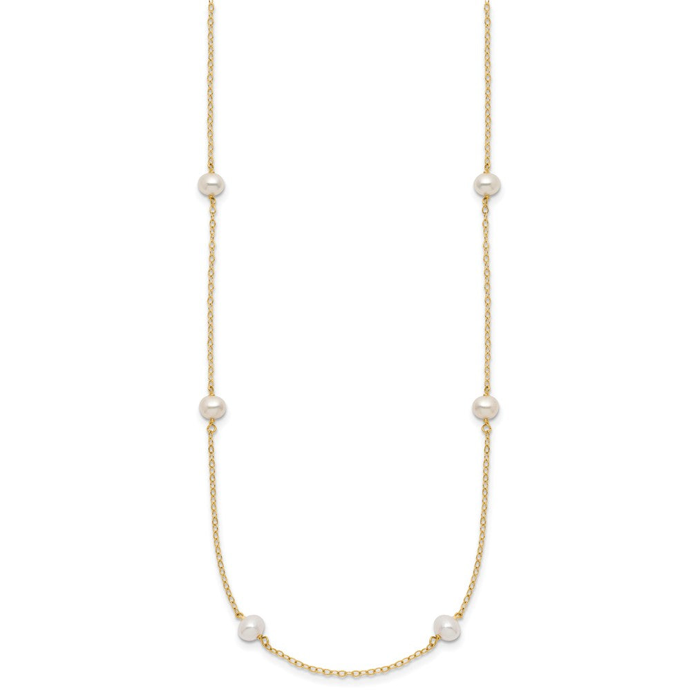 Gold Near Round Pearl Necklace