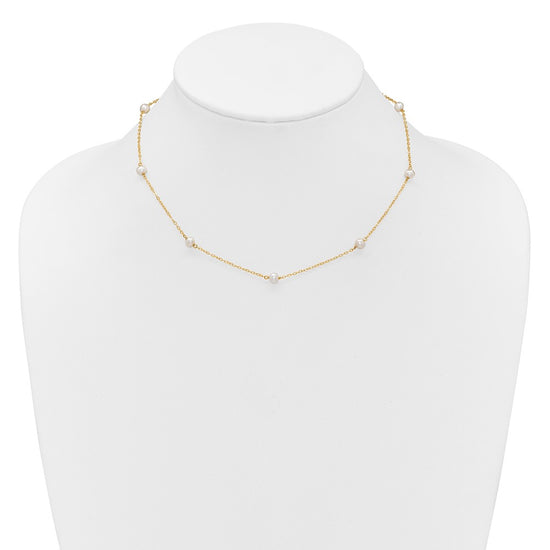 Gold Near Round Pearl Necklace