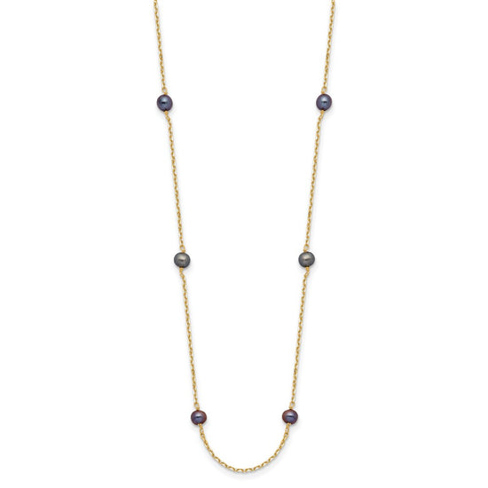 Gold Near Round Pearl Necklace