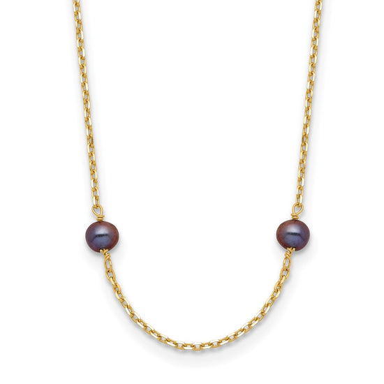 Gold Near Round Pearl Necklace