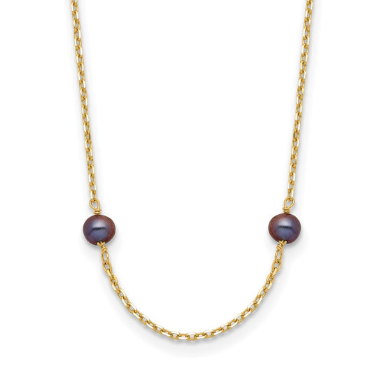 Gold Near Round Pearl Necklace