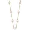 14K 5.5-6.5mm White Near Round Freshwater Cultured Pearl 12-station 18 inch Necklace