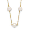 14K 5.5-6.5mm White Near Round Freshwater Cultured Pearl 12-station 18 inch Necklace