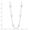 14k White Gold 6-7mm White Near-Round Freshwater Cultured Pearl 12-Station 18 inch Necklace