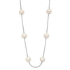 14k White Gold 6-7mm White Near-Round Freshwater Cultured Pearl 12-Station 18 inch Necklace