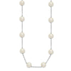 14k White Gold 8-9mm White Freshwater Cultured Pearl 14-Station 18 inch Necklace