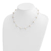 14k White Gold 8-9mm White Freshwater Cultured Pearl 14-Station 18 inch Necklace