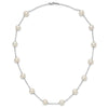 14k White Gold 8-9mm White Freshwater Cultured Pearl 14-Station 18 inch Necklace