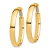 Gold Half Round Tube Omega Back Hoop Earrings