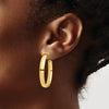 Gold Half Round Tube Omega Back Hoop Earrings