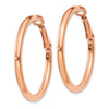 Gold Round Tube Omega Back Hoop Earrings