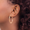 Gold Round Tube Omega Back Hoop Earrings