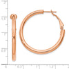Gold Round Tube Omega Back Hoop Earrings
