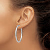 Gold Round Tube Omega Back Hoop Earrings