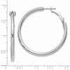 Gold Round Tube Omega Back Hoop Earrings