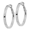Gold Square Tube Omega Back Hoop Earrings