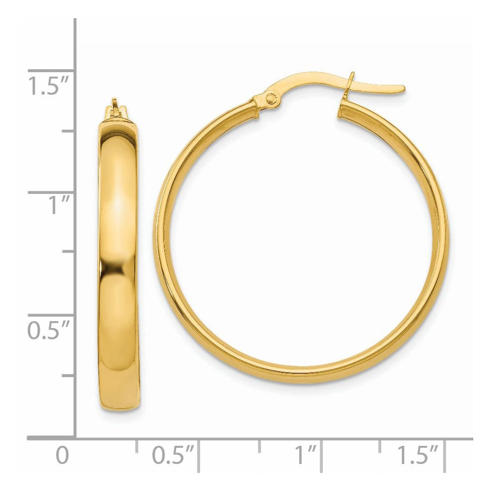Gold Half Round Tube Hoop Earrings
