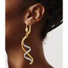 14K Two-tone Spiral Dangle Leverback Earrings