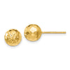 14k 8mm Diamond-cut Puffed Mirror Ball Post Earrings