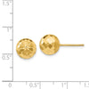14k 9mm Diamond-cut Puffed Mirror Ball Post Earrings