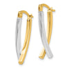 14K Two-tone Hinged Tube Earrings