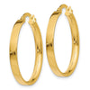 Gold Flat Square Tube Hoop Earrings