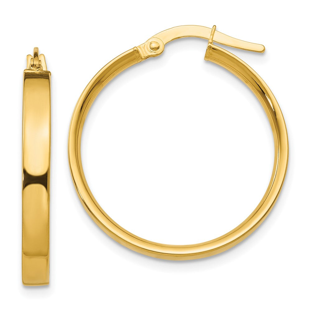 Gold Flat Square Tube Hoop Earrings