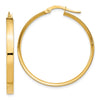 Gold Flat Square Tube Hoop Earrings